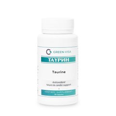 Таурин аминокислота (атеросклероз, снижение внимательности, нарушения сна, нарушения синтеза желчи и другие патологии печени, холестерин) Грин виза, 90 капсул