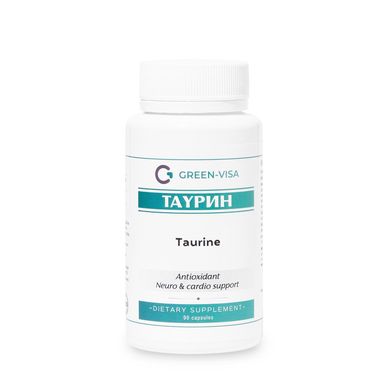 Таурин аминокислота (атеросклероз, снижение внимательности, нарушения сна, нарушения синтеза желчи и другие патологии печени, холестерин) Грин виза, 90 капсул